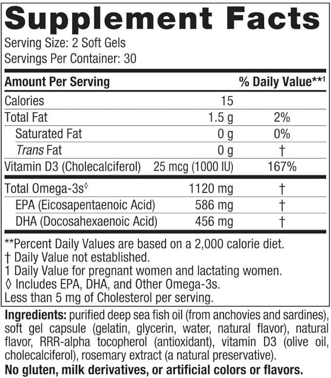 Nordic Naturals Postnatal Omega-3, Lemon - 60 Soft Gels - 1120 Total Omega-3 + 1000 IU Vitamin D3 - Formulated for New Moms; Supports Optimal Wellness, Positive Mood, Healthy Metabolism - 30 Servings