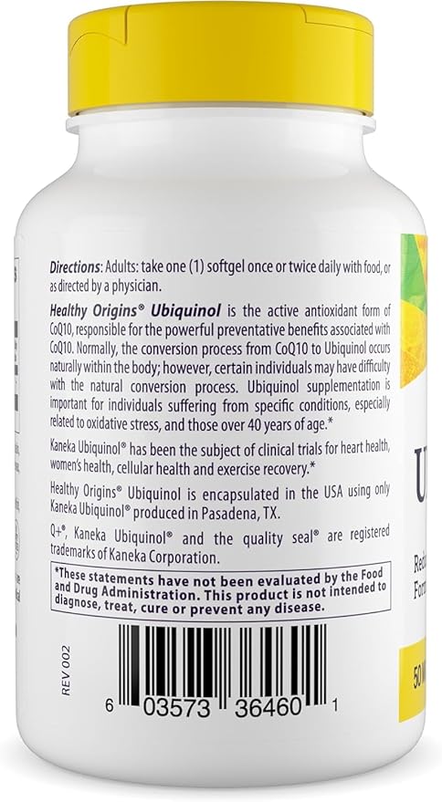 Healthy Origins Ubiquinol (Active Form of CoQ10), 50 mg - Ubiquinol Supplements for Heart Health & Antioxidant Support - Gluten-Free & Non-GMO Supplement - 150 Softgels