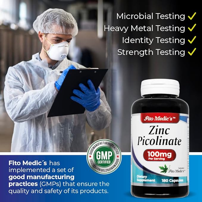 LAB | zinc supplements | zinc 100mg | Zinc Picolinate | Immune Support Supplement | 180 Capsules| zinc supplements | Ultra high Absorption.