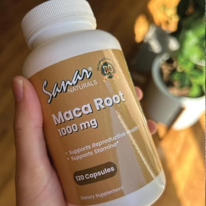 Sanar Naturals Maca Root Supplement 1000mg - Supports Stamina Performance, Energy, and Mood - Maca Root Capsules for Women and Men, Non-GMO, Gluten-Free, 120 Capsules