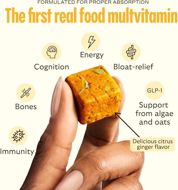 GEM Daily Multivitamin for Women & Men, with 20+ Vitamins & Minerals Like zinc, Vitamin D, B, K, Folic Acid, Turmeric, Fiber and prebiotics, Beta Glucan GLP-1 Support, Brain, & Immunity (7 Day Trial)