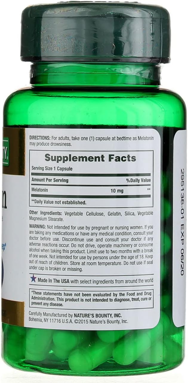 Nature's Bounty Melatonin 10mg Capsules 60 ea (Pack of 3)