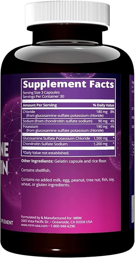 MRM Glucosamine1500mg/Chondroitin 1200mg , 90 Capsules