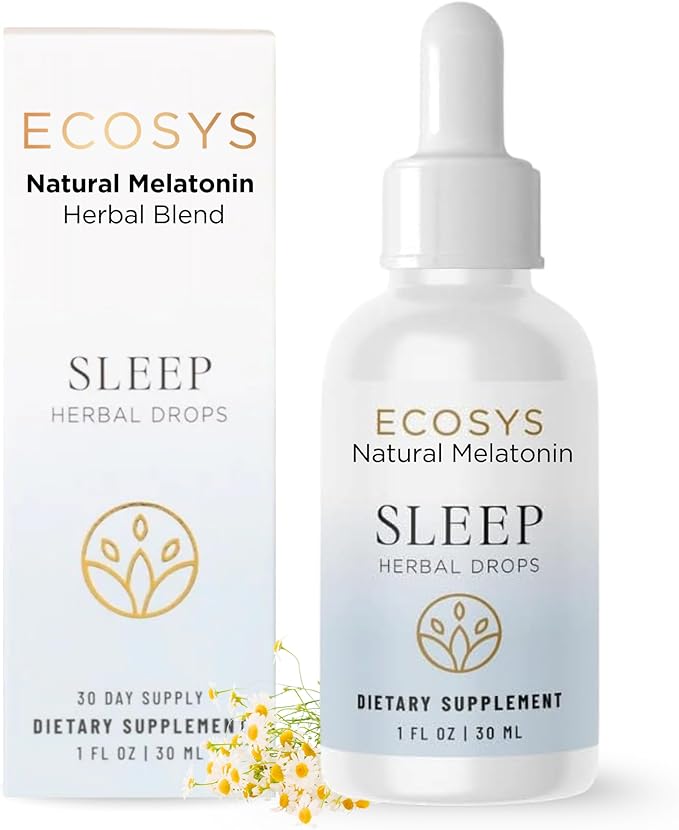 Sleep Drops – Natural Liquid Sleep Supplement with Melatonin, Valerian Root, Chamomile, & Passionflower – Spearmint Vanilla Flavor, 30-Day Supply
