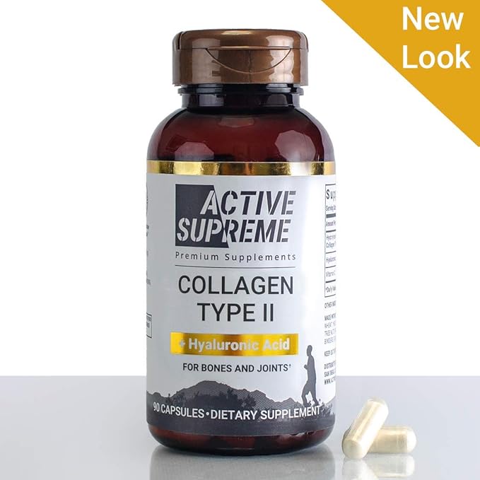 Collagen Pills Type 2 for Healthier Joints - Grass Fed Beef Collagen Hydrolyzed Type 2 Capsules with Vitamin C and Hyaluronic Acid