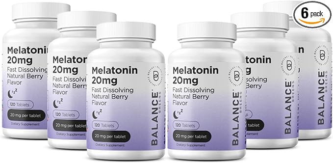 Balancebreens Melatonin 20mg Fast Dissolve Tablets - High Potency, Fast Acting, Natural Sleep Support - Sleep Aids for Adults - Non-Groggy, Drug-Free Formula - 120 Sleeping Pills