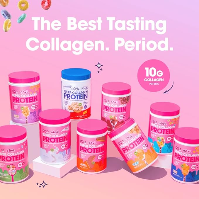 Obvi Multi-Collagen Super Protein Powder (Chocolate Cereal, 14 Oz) | Keto-Friendly, Gluten and Dairy Free | Hydrolyzed Grass-Fed Bovine Collagen Peptides | Supports Gut Health,Healthy Hair, Skin,Nails