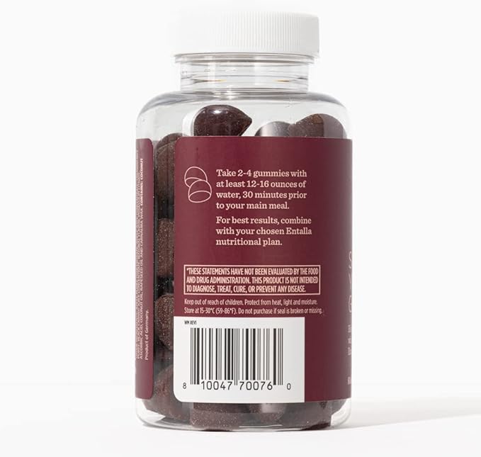 Santo Remedio, Entalla, Skinny Yummy Gummy, Nutritional Supplement, Gummy Fiber for Digestive Gut Support, 60 Fiber & Prebiotic Gummies, Strawberry Flavor, 30 Servings