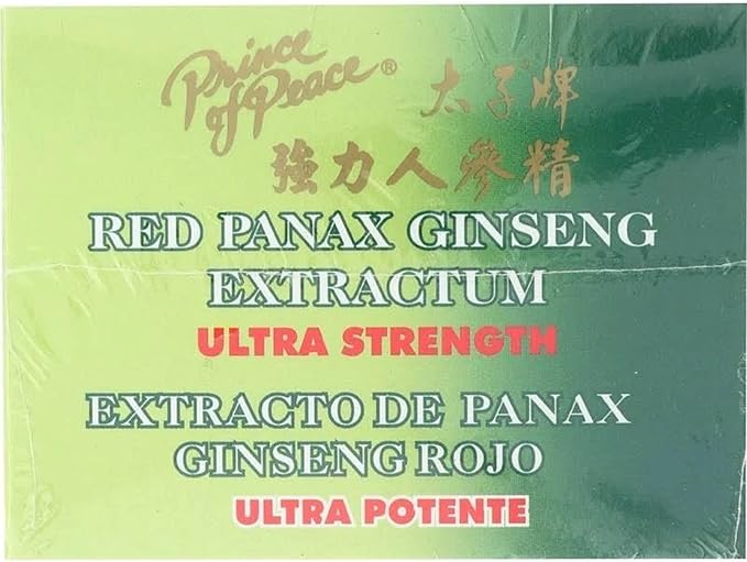 Prince Of Peace Red Panax Ginseng Extractum Ultra Strength, 0.34 fl. oz. Each – Brain Boosting Supplement – Red Panax Ginseng Shots – Support Energy, Mood, & Focus - 2 Pack - 20 Bottles