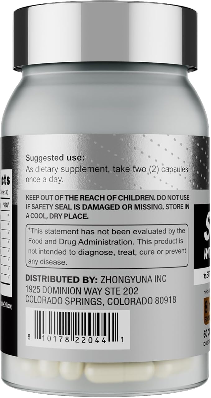 Shilajit for Men Women Pure Himalayan Shilajit Resin Containing Fulvic Acid, 8-in-1 with Ashwagandha Rhodiola Rosea Ginseng, Supports Energy Mental Clarity Focus, 120 Capsules / 2 Packs
