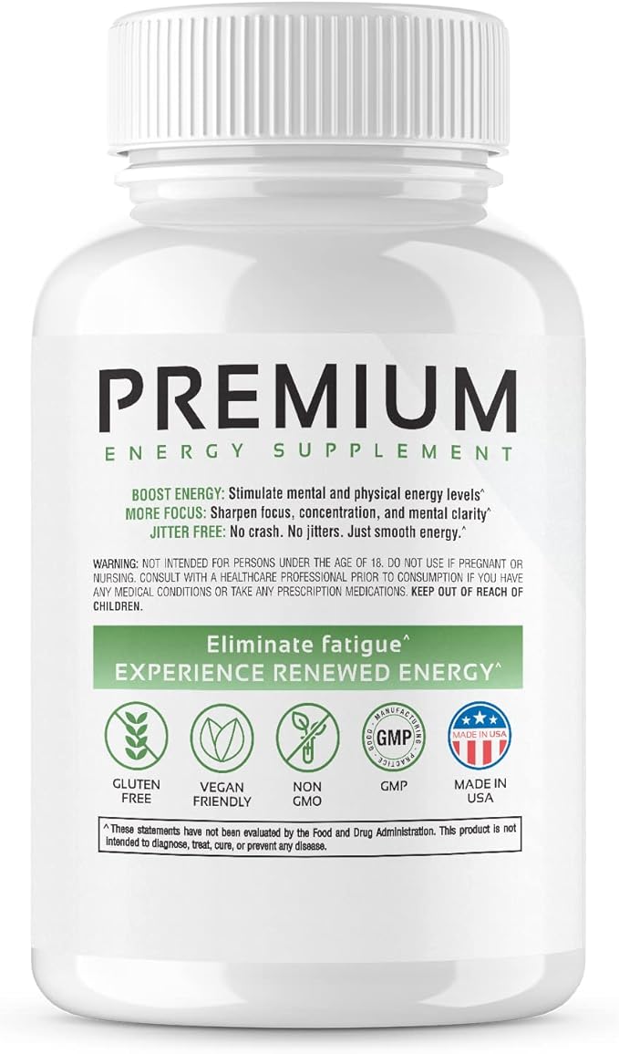 CogniTune NuBoost Energy & Focus Brain Supplement, Caffeine L-Theanine, Vitamin B12, Rhodiola + BioPerine, No Crash, Jitter Free 100mg Caffeine Pills, Clean Nootropic Brain Booster, 60 Ct