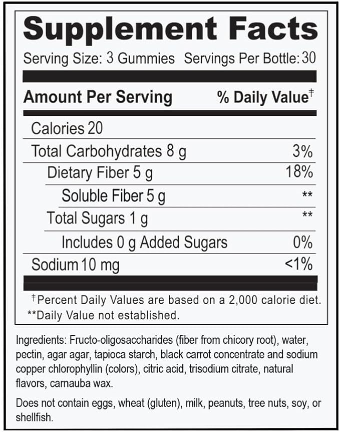 Quality Choice Prebiotic Fiber Gummy Supplement for Digestive Health - Berry Flavored Fiber Gummies, 90 Count Bottle with 30 Days Supply, for Daily Recommended Fiber