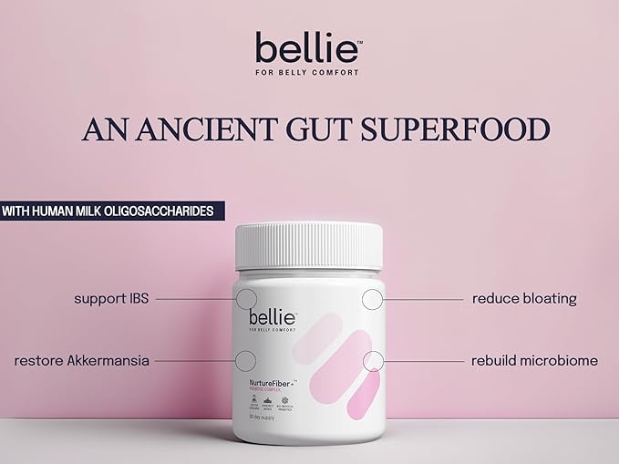 | NurtureFiber+™ Human Milk Oligosaccharides (HMO 2-FL | HMO LNnT) Prebiotic Supplement | Gut Support | IBS Relief | Leaky Gut Repair