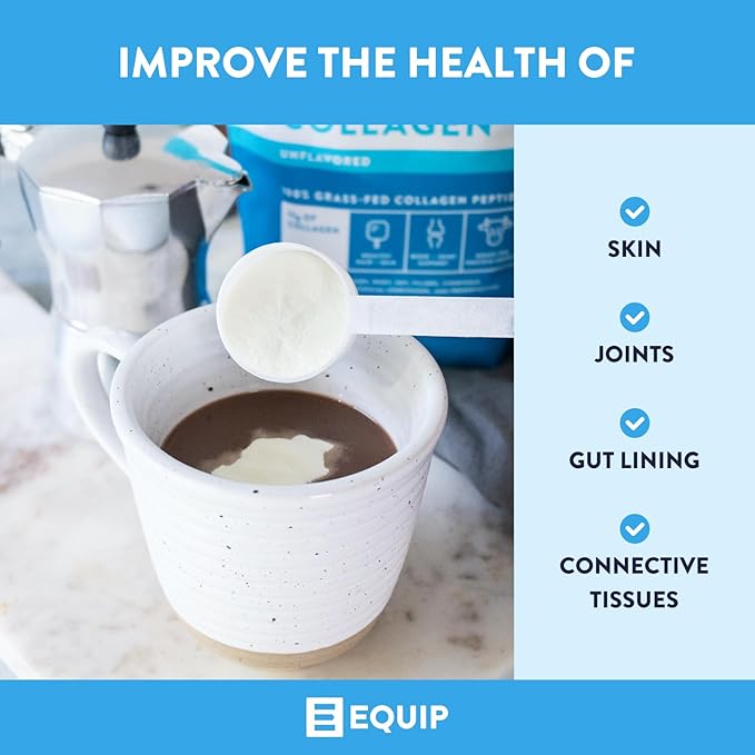 Equip Foods Prime Protein Powder Vanilla & Grass Fed Collagen Powder Unflavored