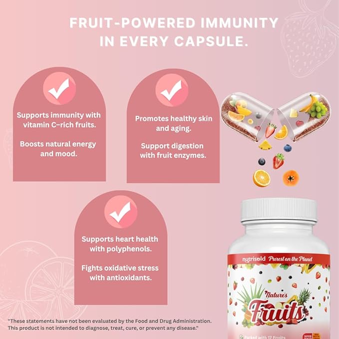 Whole Food Fruits & Vegetables Supplement – Superfood Blend for Energy, Digestion & Immune Support – 90 Fruit & 90 Veggie Capsules – Made in USA