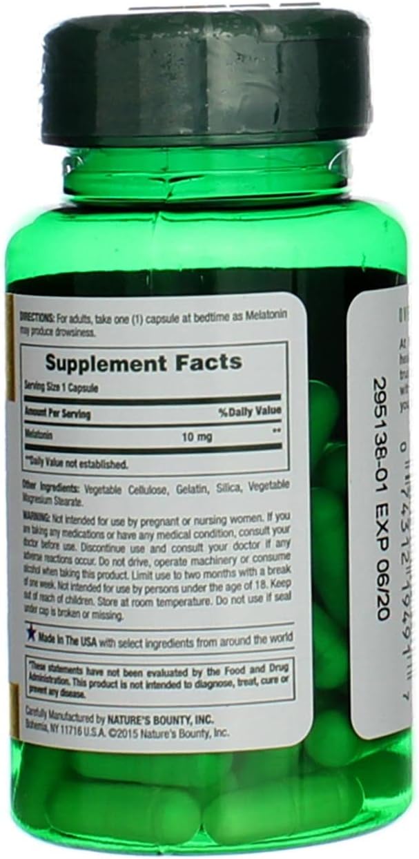 Nature's Bounty Melatonin 10mg Capsules 60 ea (Pack of 3)