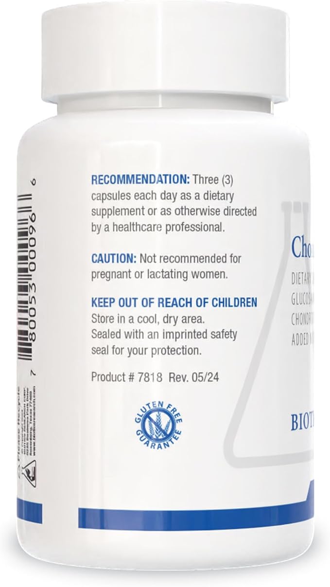 Biotics Research ChondroSamine S Comprehensive Joint and Connective Tissue Support, 600 Elemental Glucosamine, MSM, Vitamin C, Manganese, Niacin, Pantothenic Acid, Folate, B12, SOD, Catalase 90 Caps