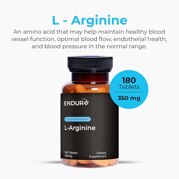 L-Arginine - 350mg Sustained Release for Optimal Absorption - Nitric Oxide Precursor*, 180 Tablets Company
