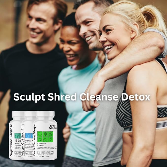 Youth & Tonic Overnight Intestinal Cleanse Supplement - Natural Constipation Relief for Men & Women with Senna Leaf, Psyllium Husk, Cascara Sagrada & Fibre - 30 Capsules. Can Be Strong for Some People