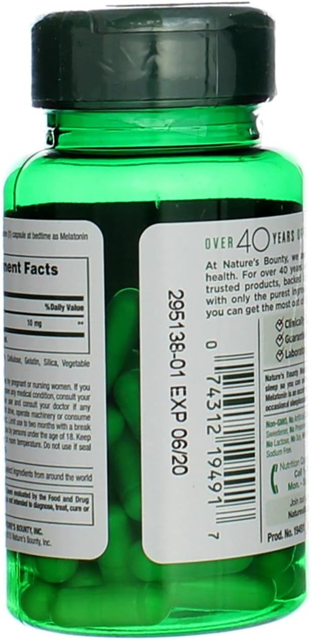 Nature's Bounty Melatonin 10mg Capsules 60 ea (Pack of 3)