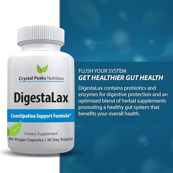 DigestaLax Increase Nutrition & Constipation Support - Helps Improve Easy Digestion & Natural Colon Absorption + Gas, Bloating, and Cramping Relief, Calcium Blend for Gut Health, 60 Veggie Capsules
