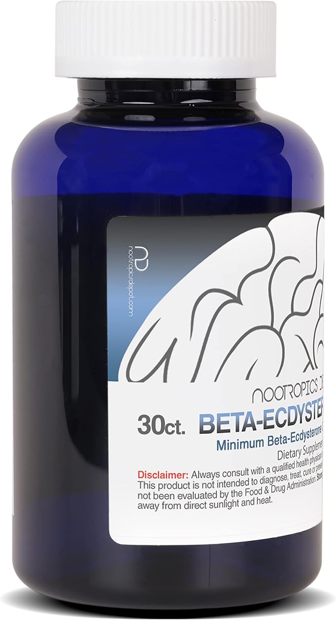 Nootropics Depot Beta Ecdysterone/20-Hydroxyecdysone 50% Tablets | 500mg | Cyanotis Arachnoidea Extract | Phytoecdysteroid | 30 Count