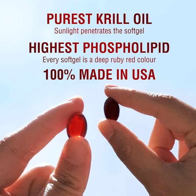 LABO Nutrition Perfect Krill EX, 1000mg Antarctic Krill Oil Omega 3 EPA DHA, Highest Phospholipids (Over 56%) with Choline, Astaxanthin | Heart Brain Eye Joint Health, Made in USA, 60 softgels