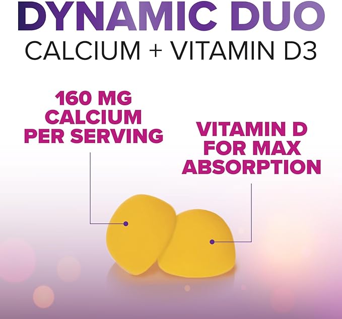 Chewable Calcium Supplements for Women & Men - Sugar Free Calcium with 400 IU Vitamin D3 Gummy for Bone, Teeth, & Immune Health Support - Non-GMO, Berry Flavored, Daily Vitamins Chews - 120 Gummies
