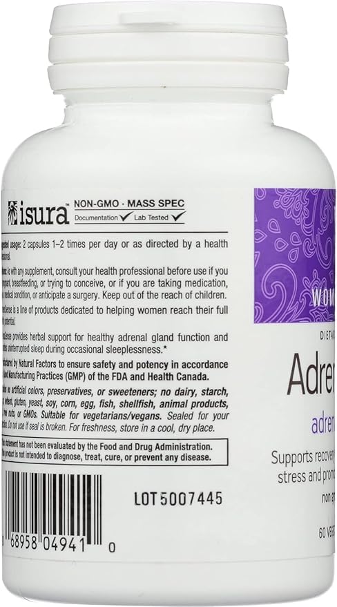WomenSense AdrenaSense by Natural Factors, AdrenaSense, Herbal Supplement for Adrenal Support and Stress Relief, Vegan, Non-GMO, 60 Capsules