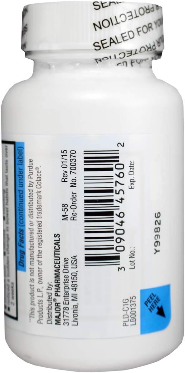 MAJOR Docusate Sodium 100 mg - Stool Softener Tablets for Constipation Relief - Helps Stop Constipation - Stool Softeners for Women, Men, and Kids Ages 12+ - 100 Tablets