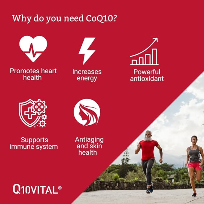 Q10Vital CoQ10 100 mg Liquid | Superior Absorption – Up to 9 Times Better Absorption | Strong Antioxidant for Heart Health, Energy Production, Anti-Aging, and Skin Health | Sugar-Free | Apple Flavor