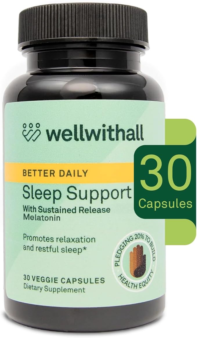 Sleep Support with Sustained-Release Melatonin | Includes L-Theanine and Ashwagandha | Promotes Relaxation and Sleep Quality | Supports Stress Management | Use Before Bedtime | 30 Capsules