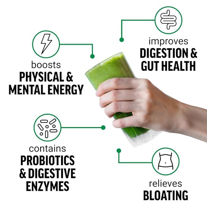 FORCE FACTOR Smarter Greens Superfoods + Energy Powder to Boost Energy & Support Digestion, Gut Health, Bloating, Greens Powder with Digestive Enzymes, Probiotics & Prebiotics, Lemon Lime, 30 Servings