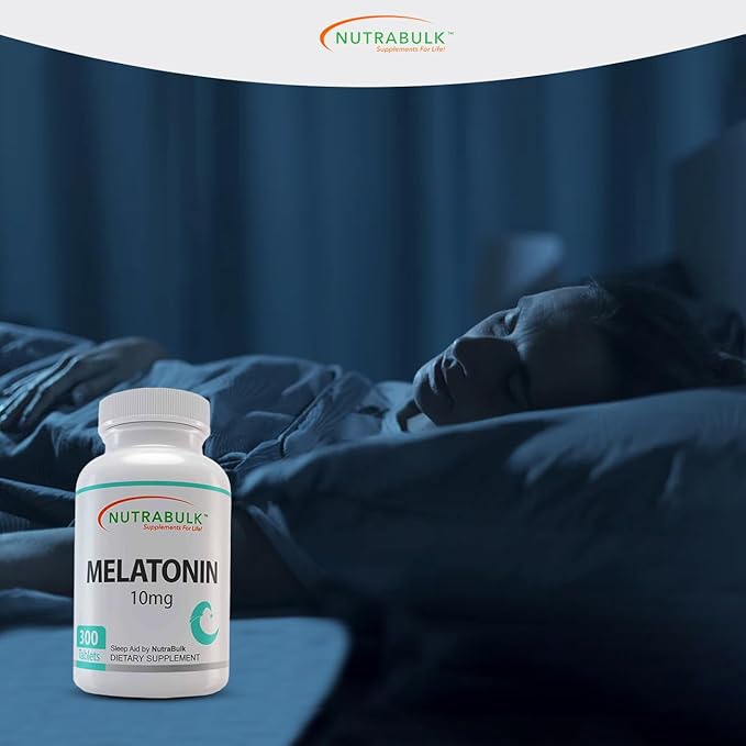 Melatonin 10 mg Tablets – Quick Release Natural Nighttime Sleep Aid for Adults. (300 Count)