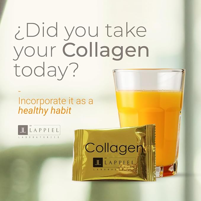 Hydrolyzed Collagen Peptides 30 Powder Packets with Vitamin C (1000mg) & Hyaluronic Acid, That Supports Hair, Skin, Nails & Joints, Orange Flavor, 30 Servings