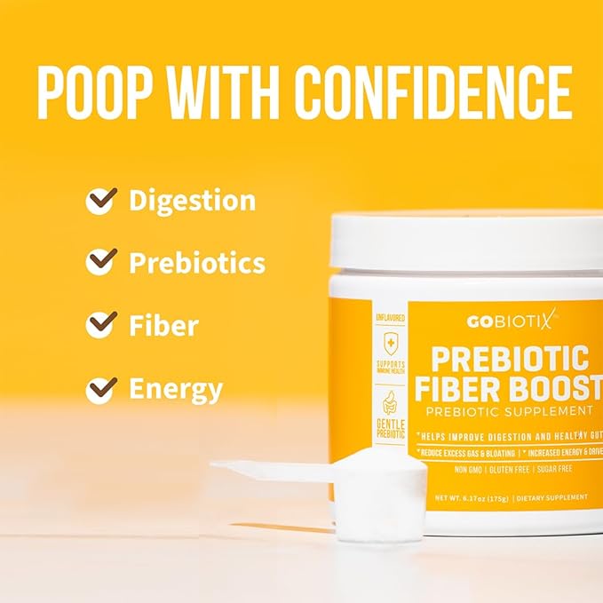 GoBiotix Prebiotic Fiber Supplement Powder for Digestive Health, Soluble Fiber for Gut Health, Gluten & Sugar Free, Keto, Vegan, 35 Servings (2 Pack)