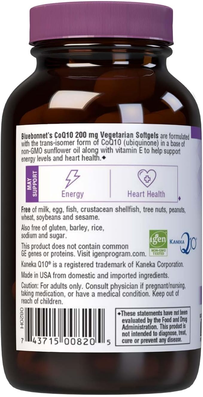 BlueBonnet CoQ-10 Vegetarian Softgels, 200 mg, 60 Count