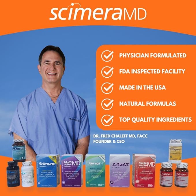 ScimeraMD® Zoflexa Joint Support Supplement with Glucosamine, Chondroitin, Boswellia, Turmeric, MSM, for Joint and Cartilage Health, 60 CT