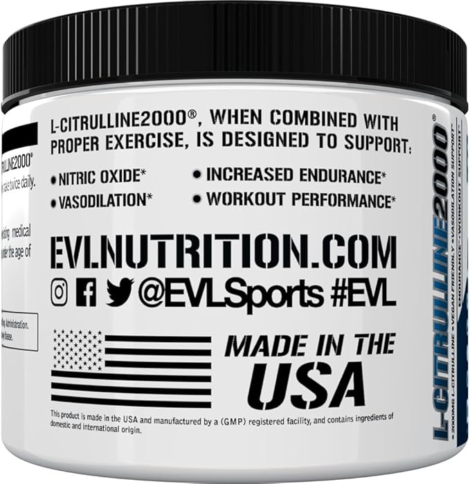 L-Citrulline2000 Nitric Oxide Pre Workout Powder - High Strength L Citrulline Powder for Enhanced Muscle Strength and Intense Pumps - Plant Based Nitric Oxide Booster - Unflavored