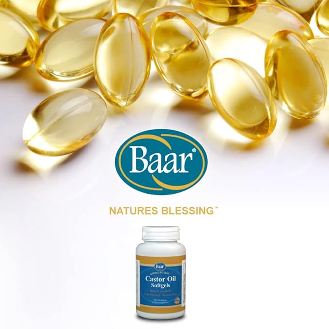 Baar Castor Oil Softgels Natural Laxative with Fennel Oil