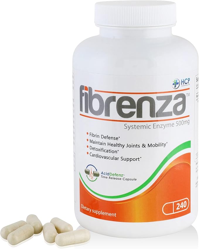 Fibrenza - Systemic Enzyme Complex with Fibrinolytic & Proteolytic Enzymes - Dietary Supplement - 240 Caps