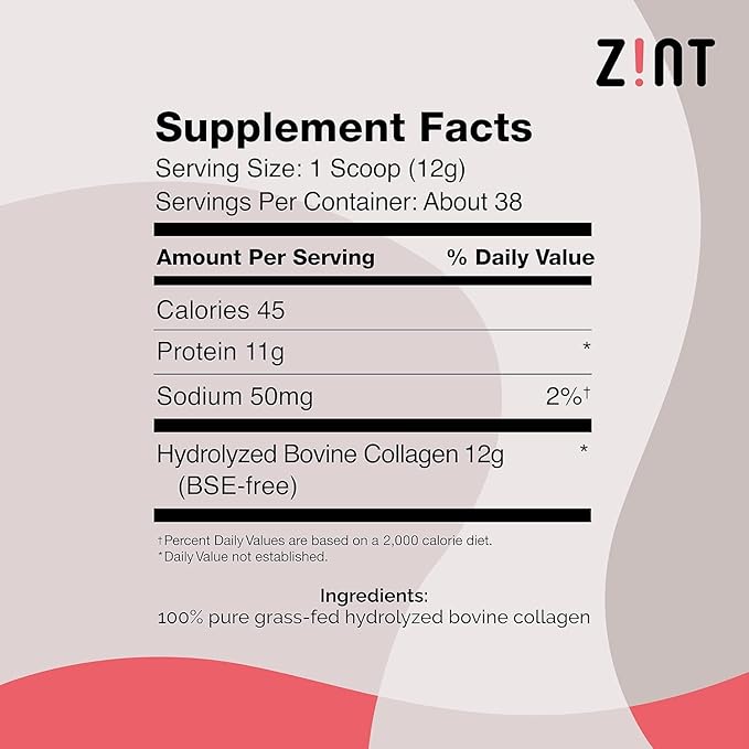 Zint Collagen Peptides Powder: Paleo & Keto Certified - Granulated Collagen Hydrolysate for Enhanced Absorption - Enzymatically Hydrolyzed Protein for Women & Men, 16 oz