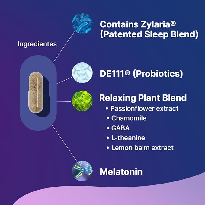 Santo Remedio Buenas Noches, Promotes Sleep, Supports Digestive Health, Contains Zylaria®, DE111® (Probiotics), Melatonin