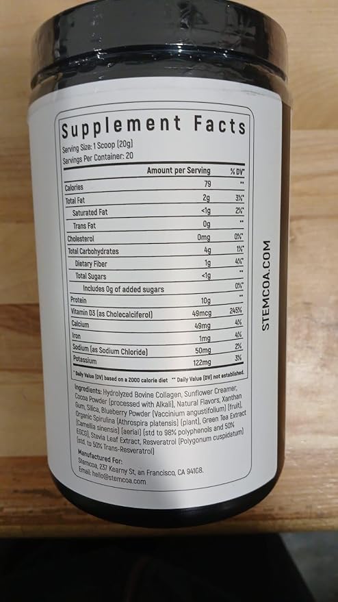 NCR1 - Natural Cellular Renewal & Rejuvenation, Milk Chocolate Flavor, Hydrolyzed Bovine Collagen Powder with Cocoa & Resveratrol, Non-GMO, Gluten Free & Keto Diets