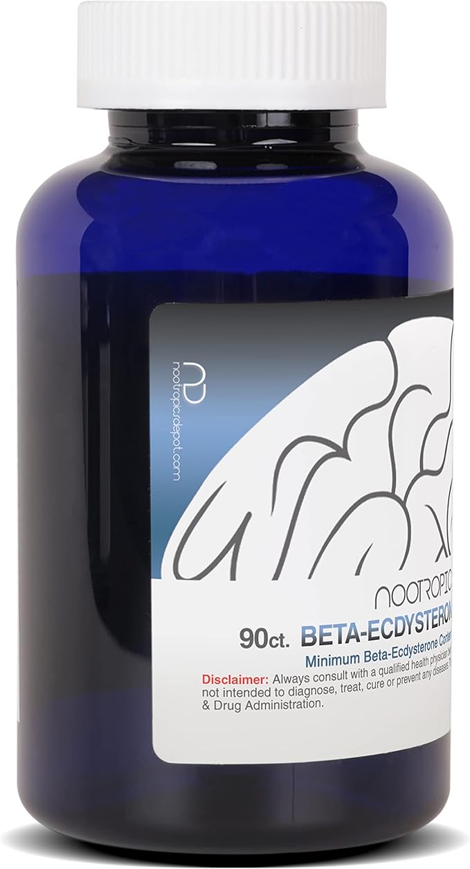 Nootropics Depot Beta Ecdysterone/20-Hydroxyecdysone 50% Tablets | 500mg | Cyanotis Arachnoidea Extract | Phytoecdysteroid | 90 Count