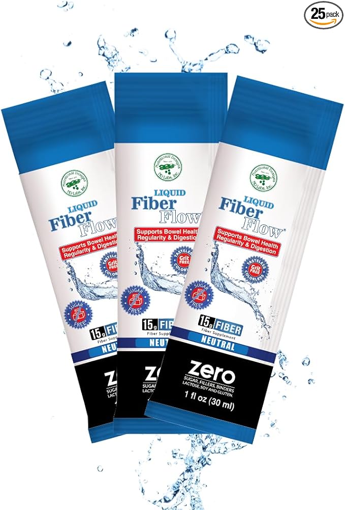 Liquid Fiber for Kids - Kids Fiber Supplement, Sugar-Free Prebiotic Inulin Fiber, Fiber Drink Mix, Natural Bowel Regularity Drink for Healthy Intestinal Balance, Nutritional Designs, 25 Packets