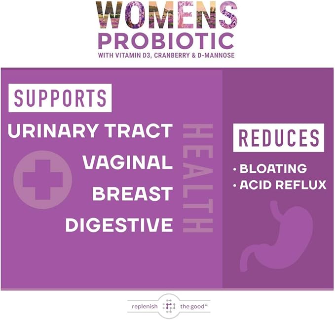 Probiotics for Women - Supports Digestive & Vaginal Health with D3, Prebiotics & Cranberry - Defends Against UTI & Yeast - 15x More Effective Than Regular Capsules (60 Count)