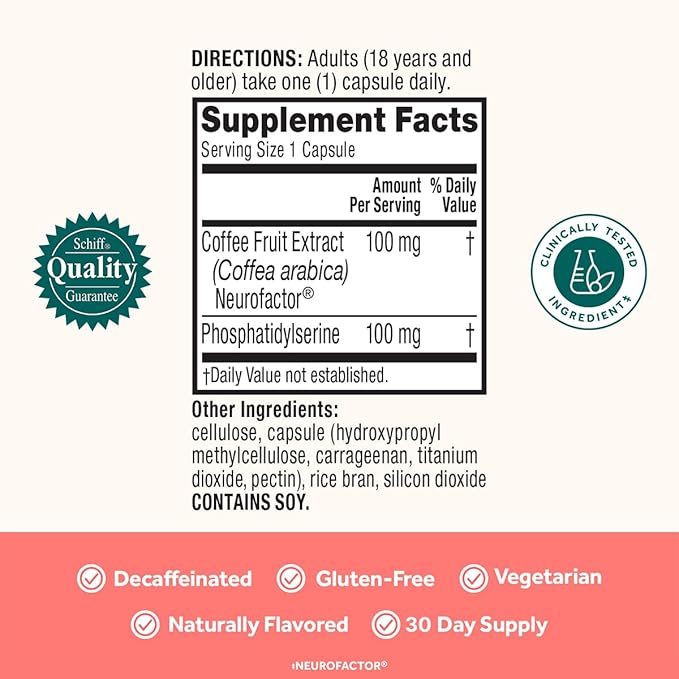 NEURIVA Original Brain Supplement for Memory, Focus & Concentration + Learning & Accuracy with Clinically Tested Nootropics Phosphatidylserine and Neurofactor, Caffeine Free, 30 Capsules (3 Pack)
