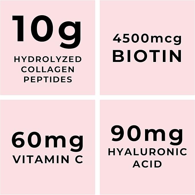Multi Collagen Peptides Powder Types I, II, III, V, X Multi Collagen Protein Powder with Hyaluronic Acid, Biotin, Vitamin C, For Skin Hair Nails Joints and Gut Health - Keto, Non-GMO Supplement