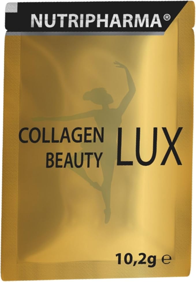 Collagen Beauty Lux, Hydrolyzed Collagen Peptides Powder for Women & Men, Promotes Hair, Nail, Skin,Unflavored Collagen Powder with Hyaluronic Acid and Vitamin C, 1 Serving, 0,36 oz